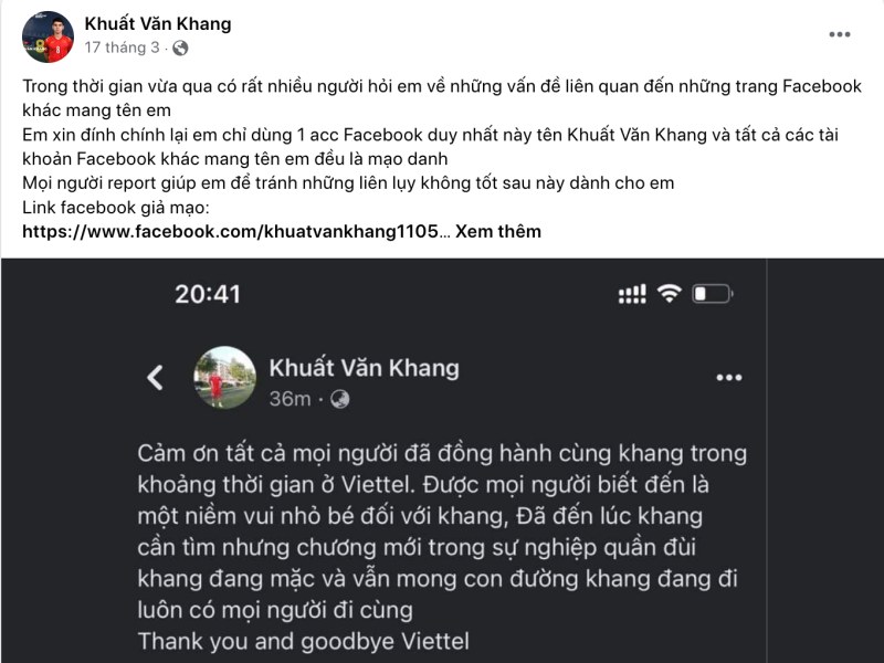 Khuất Văn Khang của U23 Việt Nam cũng từng khốn khổ vì bị mạo danh