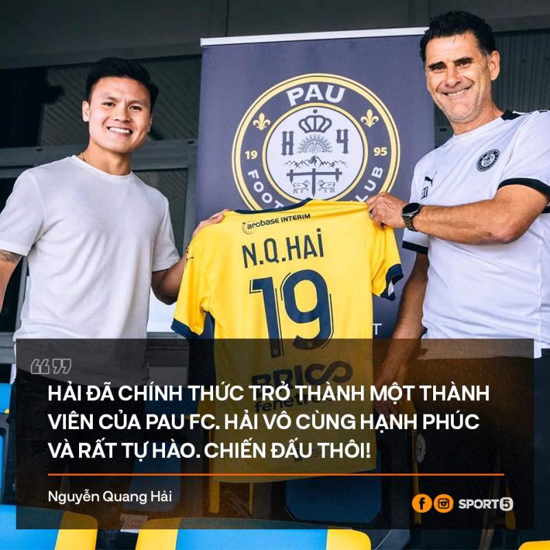 Quang Hải không giấu được sự vui mừng khi gia nhập Pau FC