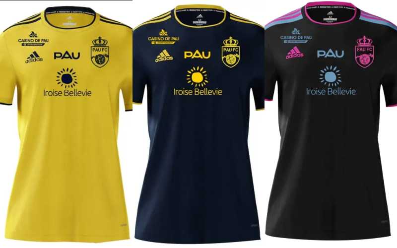 3 mẫu áo Pau FC sẽ sử dụng ở mùa giải 2022/23