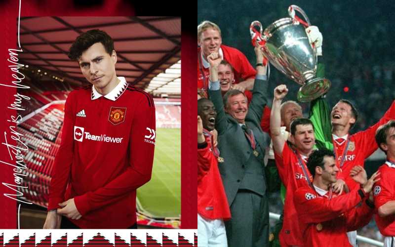 Áo đấu sân nhà của Manchester United mùa giải 2022/2023 có logo tương tự như thiết kế năm 1999