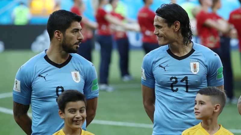 Bộ đôi sát thủ của tuyển Uruguay Luis Suarez và Edinson Cavani