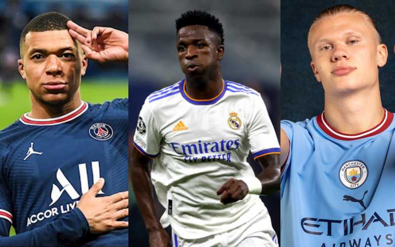 Kylian Mbappé, Vinícius JR và Erling Haaland là 3 cầu thủ bóng đá có giá trị chuyển nhượng lớn nhất thế giới
