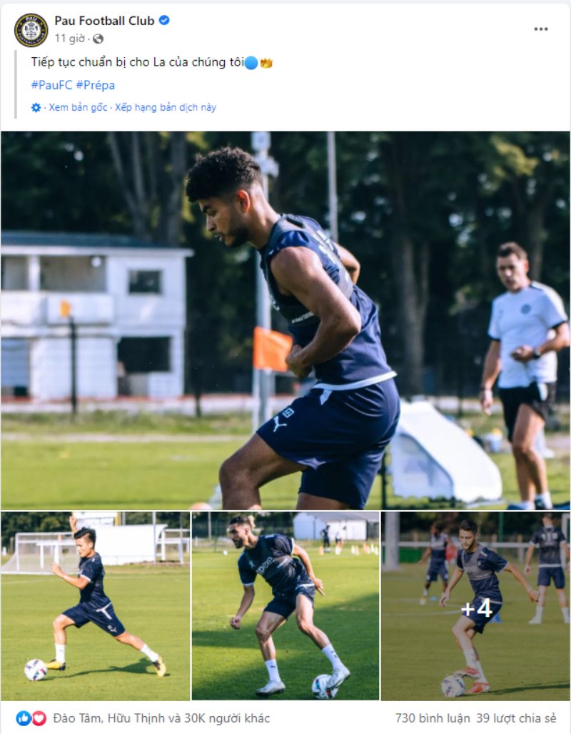 Bài đăng mới nhất của Pau FC thu hút nhiều lượt bình luận và tương tác