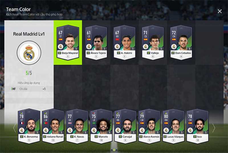 Tính năng Team Color trong FIFA Online 4