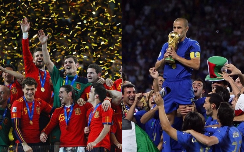 Tuyển Ý và Tây Ban Nha nâng cao danh hiệu vô địch World Cup 2006 và 2010