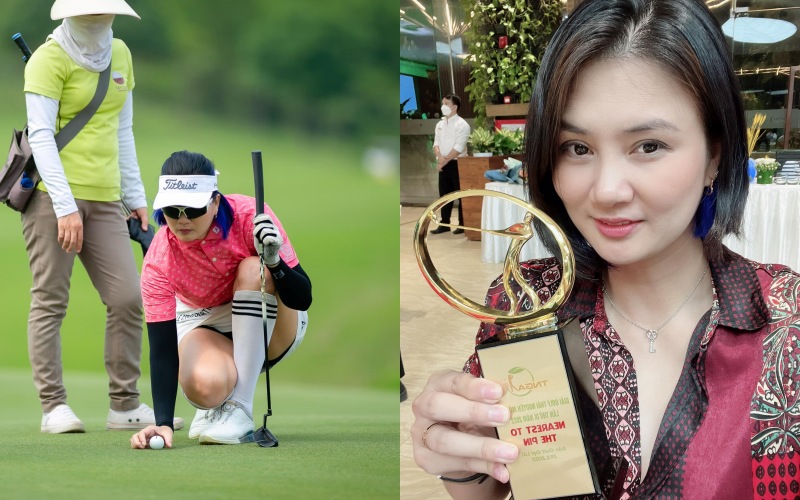 Phạm Thị Kim Huệ cũng đam mê chơi golf