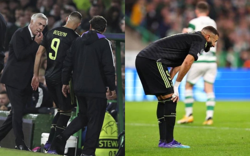 Karim Benzema phải rời sân ngay trong hiệp 1
