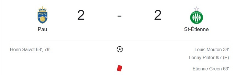 Kết quả Pau FC vs Saint-Étienne, 1h45 ngày 6/9