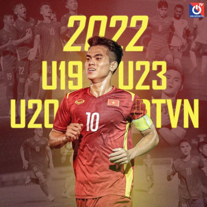 Khuất Văn Khang thi đấu cho cả U19, U20, U23 và tuyển Việt Nam trong năm 2022