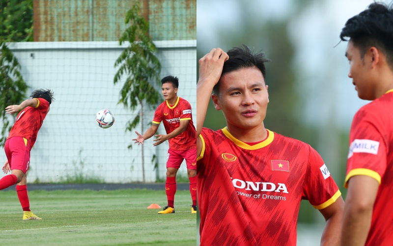 Nguyễn Quang Hải tích cực tập luyện cùng tuyển Việt Nam trước trận Singapore
