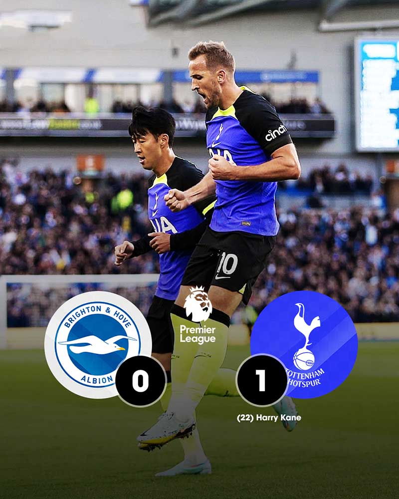 Kết quả Brighton vs Tottenham Hotspur - Chiến thắng nhẹ nhàng của Gà Trống