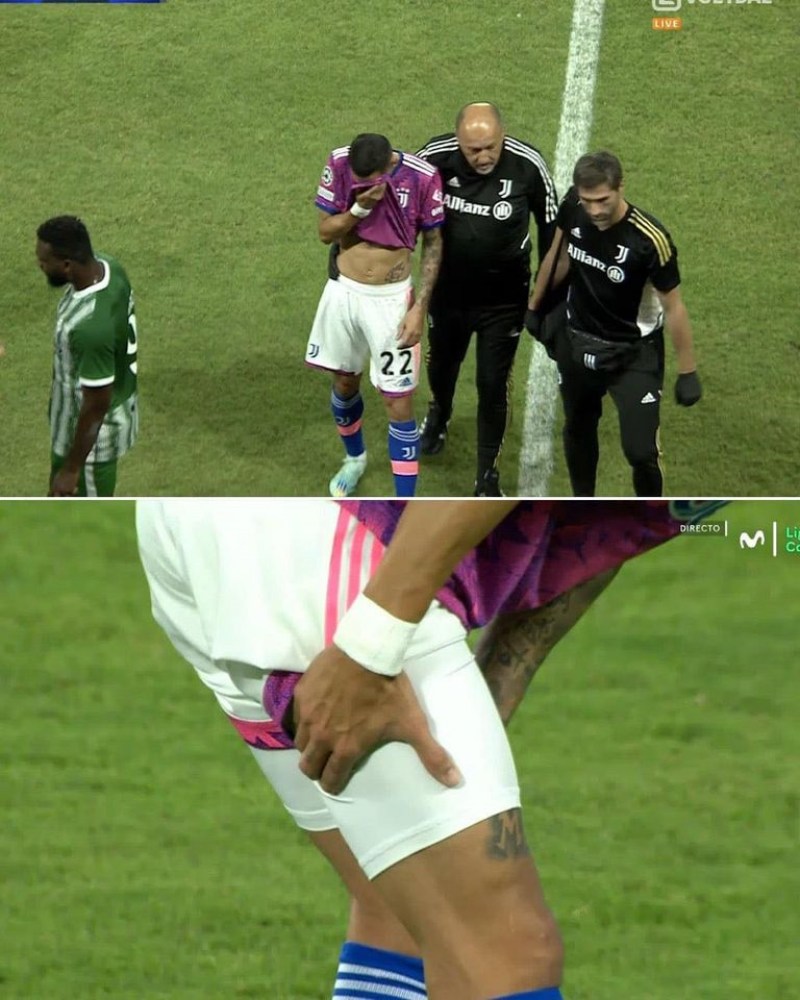 Angel Di Maria ra nghỉ sớm ở trận Maccabi Haifa vì một chấn thương ở bắp đùi