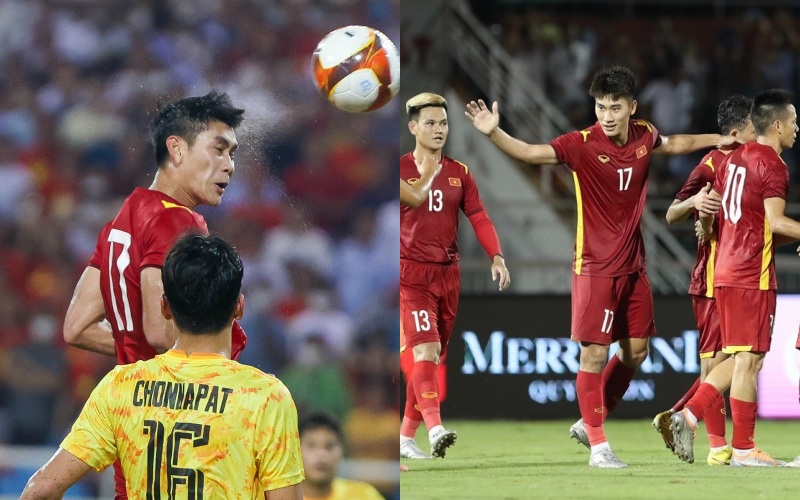 Cú lắc đầu để đời của Nhâm Mạnh Dũng vào lưới U23 Thái Lan