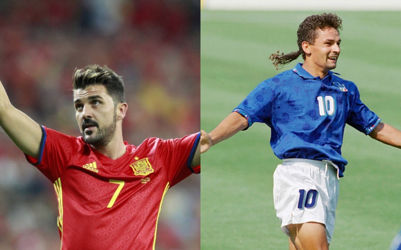 David Villa và Roberto Baggio 