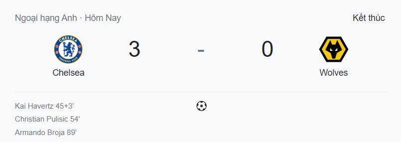 Kết quả Chelsea vs Wolverhampton, 21h ngày 8/10