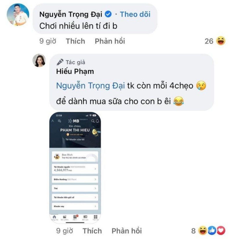 Cựu hảo thủ U23 Việt Nam Nguyễn Trọng Đại cũng tham gia phản hồi bài viết gây xôn xao của vợ Hồ Tấn Tài