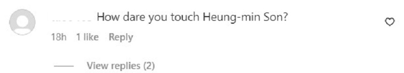 Fan đưa ra câu hỏi đe dọa tại sao Mbemba dám đụng vào Son Heung-min (Nguồn: Instagram Mbemba)