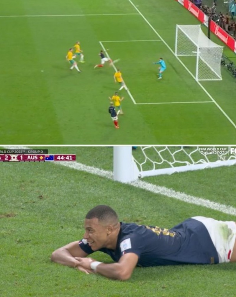 Kylian Mbappé không thế ghi bàn ở cự ly cực gần trong trận Australia