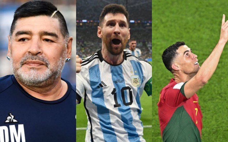 Lionel Messi cân bằng số bàn thắng ghi được của cố danh thủ Diego Maradona và siêu sao Cristiano Ronaldo ghi được ở các kỳ World Cup (8 bàn)