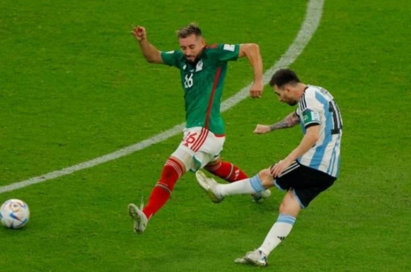 Lionel Messi ghi bàn mở tỷ số trận đấu cho Argentina trước Mexico
