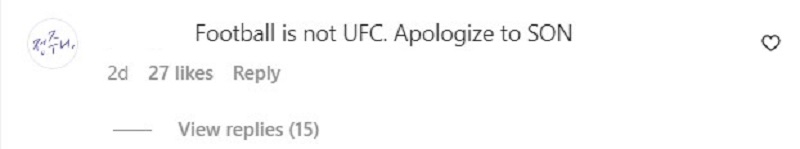 Người hâm mộ yêu cầu Mbemba xin lỗi Son Heung-min, và nhấn mạnh bóng đá chứ không phải là môn võ UFC (Nguồn: Instagram Mbemba)