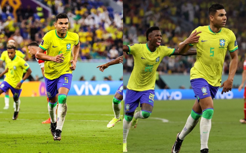 Pha lập công của Casemiro mang về tấm vé vào vòng 1/8 World Cup 2022 cho tuyển Brazil