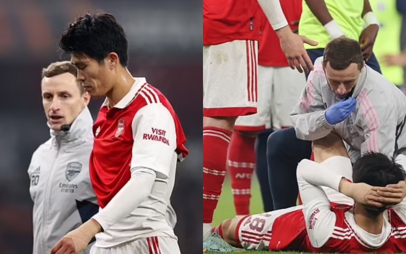 Takehiro Tomiyasu bị đau và không thể hoàn thành trận đấu với FC Zurich