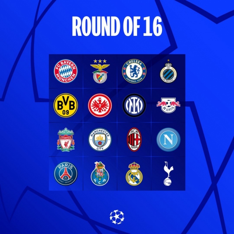 16 đại diện lọt vào vòng 1/8 Champions League 2022/23