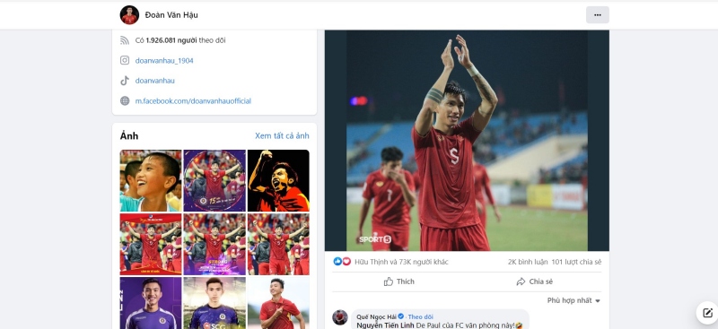 Đoàn Văn Hậu khóa tính năng bình luận trên Facebook cá nhân sau trận thắng Malaysia