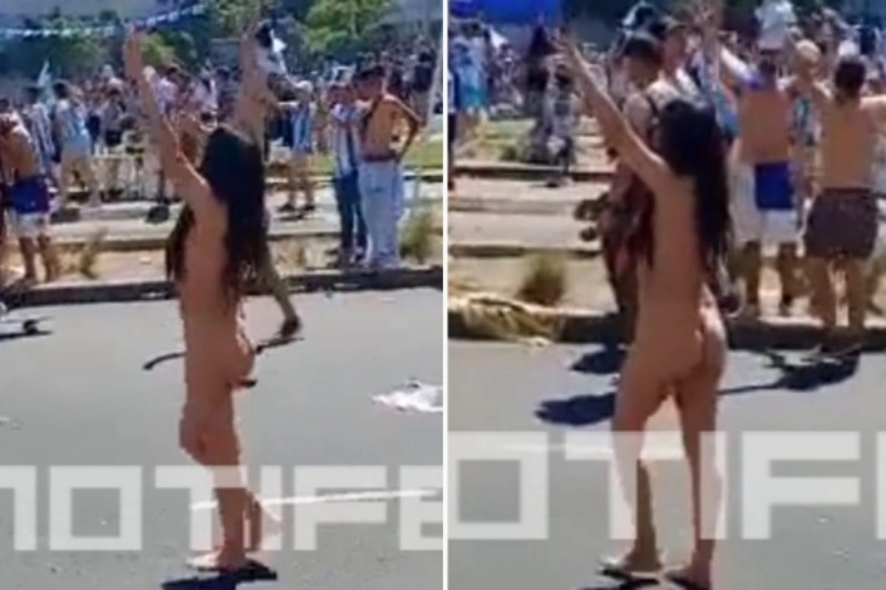 Fan nữ khỏa thân trên đường phố, ăn mừng chức vô địch World Cup 2022 của Argentina
