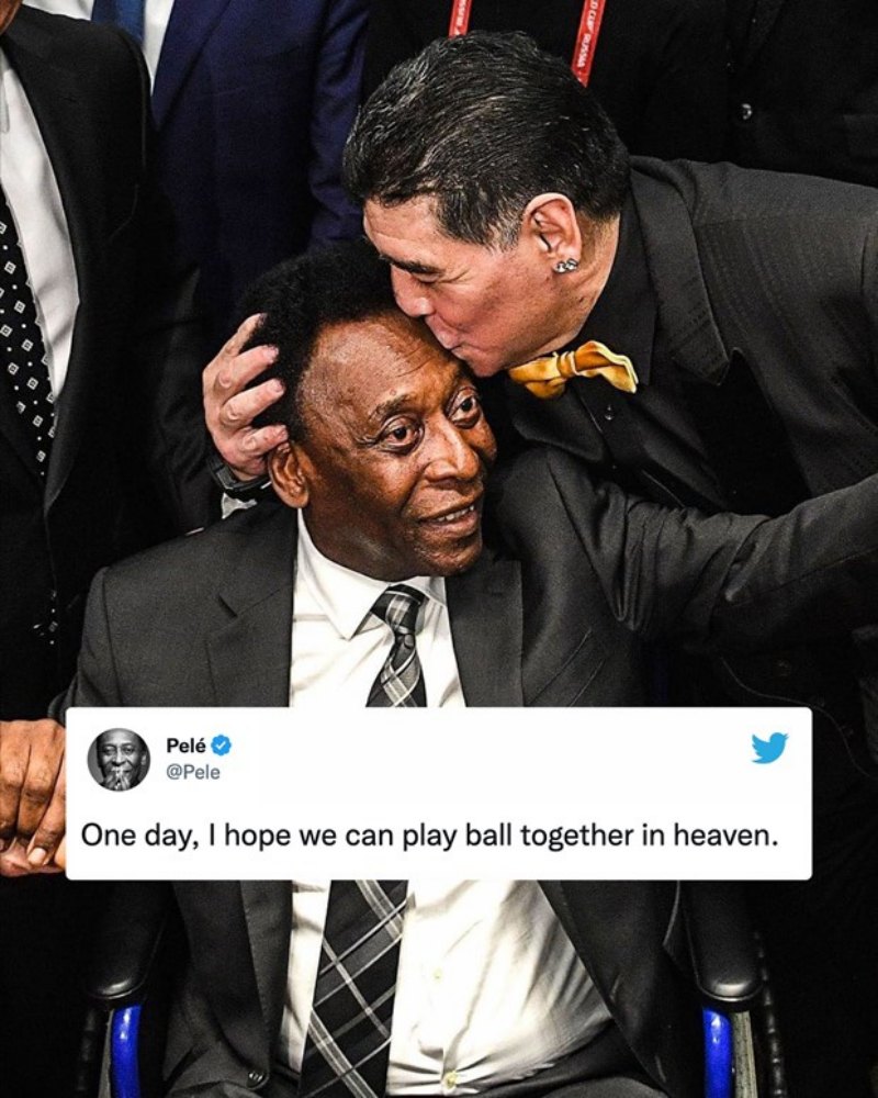 Hy vọng Diego Maradona và Pele sẽ tái ngộ nhau ở một nơi nào đó trên thiên đường
