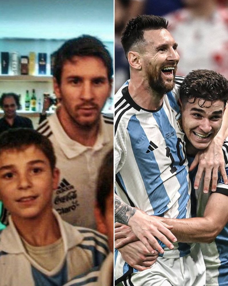 Julián Álvarez từng xin chụp ảnh cùng Lionel Messi vào năm 2011, 11 năm sau Álvarez cùng thần tượng tiến vào chung kết World Cup 2022