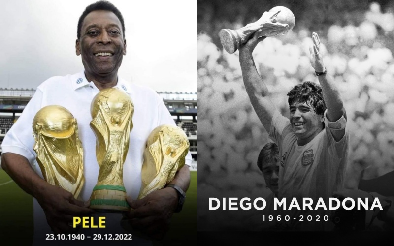 Làng túc cầu và nỗi tiếc thương vô bờ bến với Vua bóng đá Pele cùng cố danh thủ vĩ đại Diego Maradona