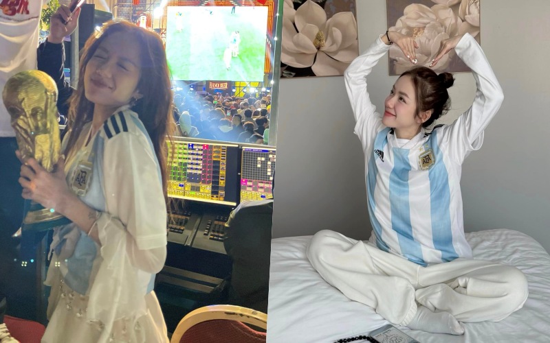 Nữ ca sĩ Phương Ly là fan cứng của Lionel Messi và tuyển Argentina ở World Cup 2022