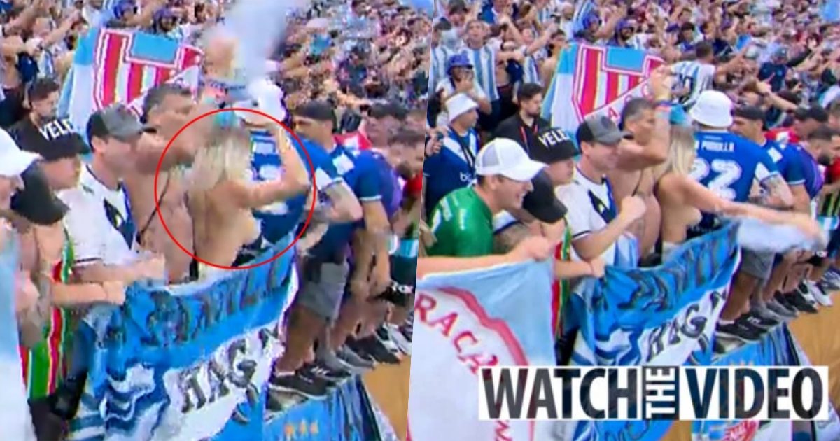 SỐC: Nữ CĐV Argentina cởi áo, khoe ngực trần sau khi Messi vô địch World Cup 2022
