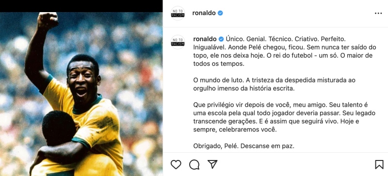 Ronaldo tưởng nhớ Pele
