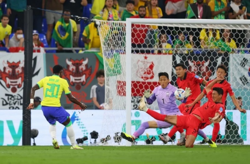 Vinicius Junior ghi bàn mở điểm cho Brazil trước Hàn Quốc ngay từ phút thứ 7