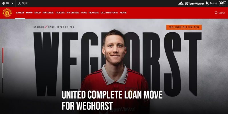 Trang chủ Manchester United xác nhận mượn thành công Wout Weghorst từ Burnley