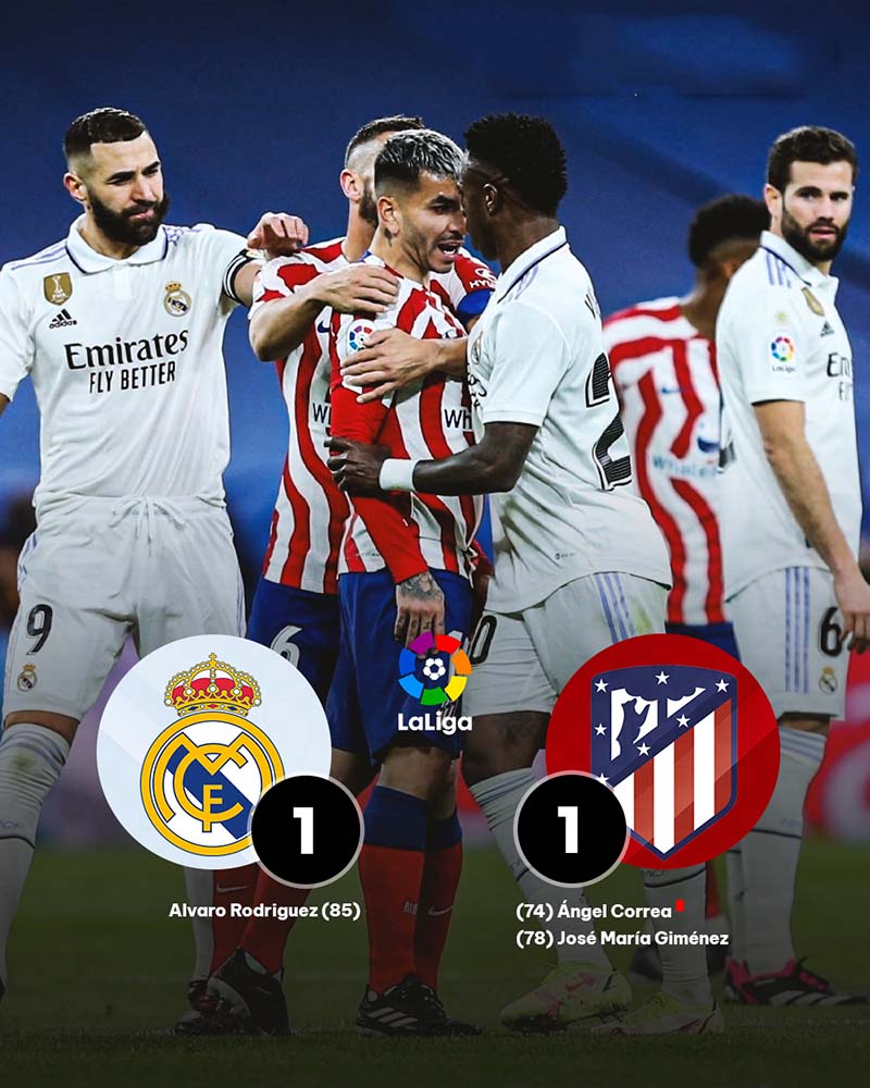 Kết quả Real Madrid vs Atlético Madrid - Trận cầu đầy nghẹt thở