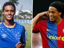 Con trai Ronaldinho gia nhập Barcelona