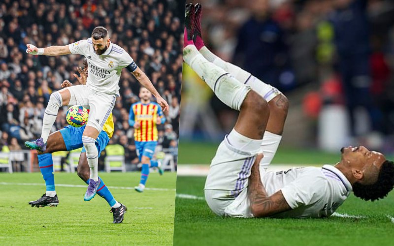 Eder Militao và Karim Benzema gặp chấn thương ở trận Valencia, và phải rời sân sớm ở phút thứ 36 và 60