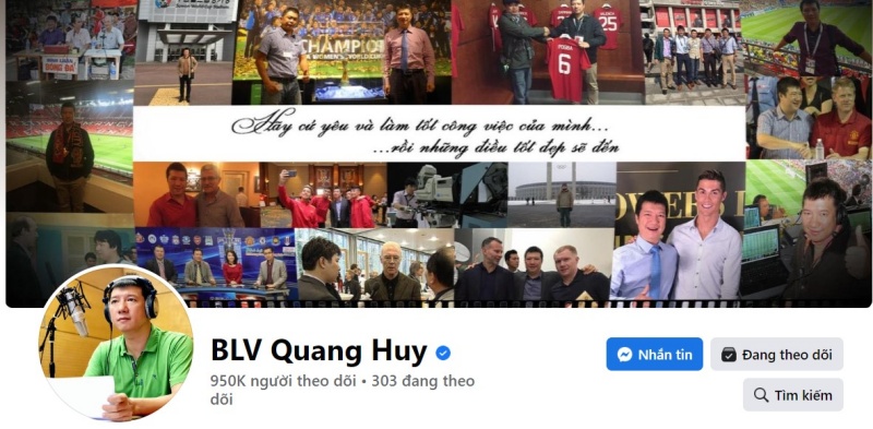 Cách xem bóng đá trực tiếp ổn định trên facebook BLV Quang Huy