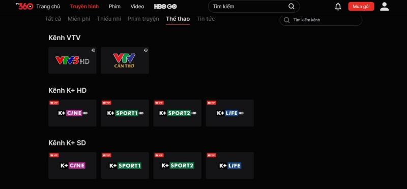 TV360 - Website trực tiếp Euro 2024 nhanh nhất hiện nay | Hình 2 TV360 là địa chỉ phát sóng các kênh trực tiếp bóng đá như K+ Sport1, VTV5, K+ Sport2, On Football, On Sports