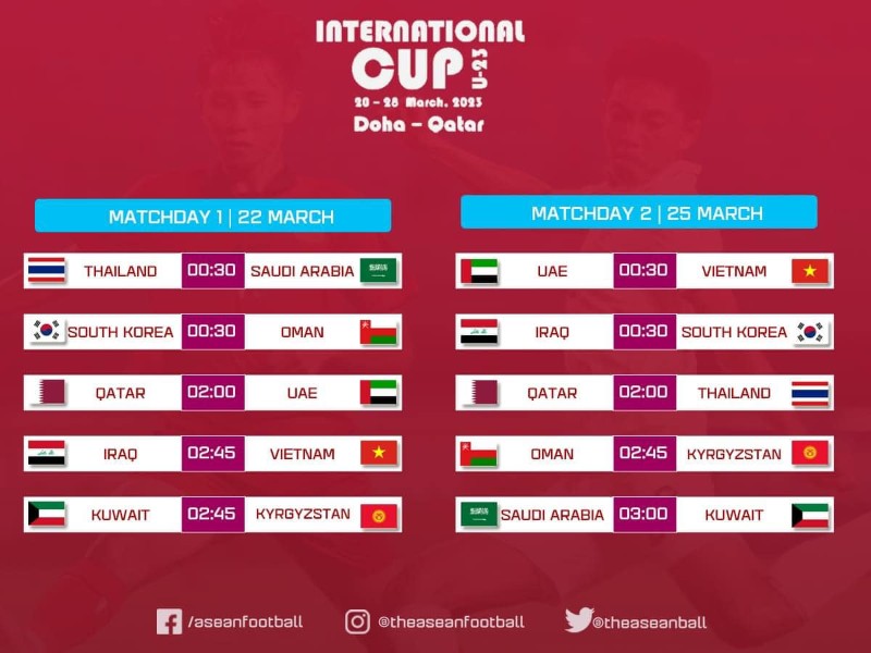 Chốt thời gian thi đấu của U23 Việt Nam ở Doha Cup