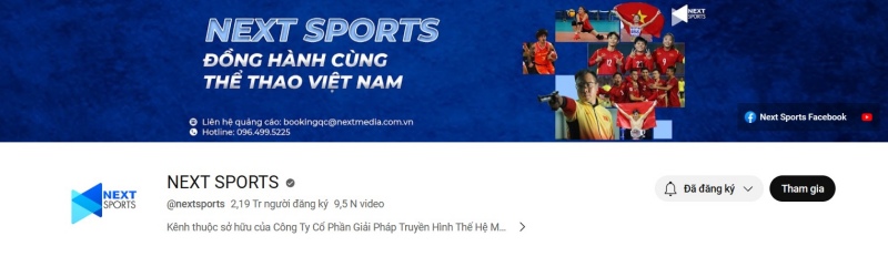 Youtube Next Sports nơi đưa người hâm mộ đến với thế giới thể thao đặc sắc