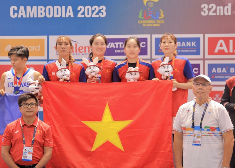 Đội tuyển nữ bóng rổ Việt Nam giành huy chương vàng SEA Games 32 ở nội dung 3x3