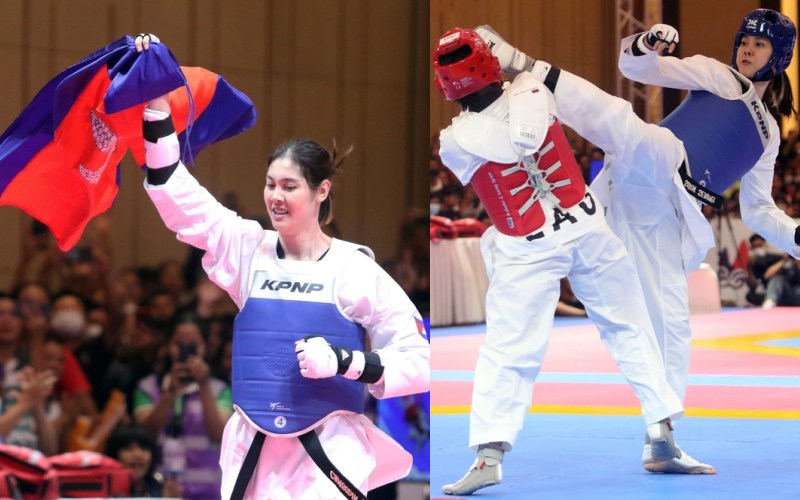 Sorn Seavmey bảo vệ thành công tấm HCV hạng cân 73 kg nữ môn taekwondo SEA Games 32