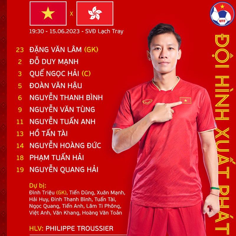 Kết quả Việt Nam vs Hồng Kông, 19h30 ngày 15/6/2023