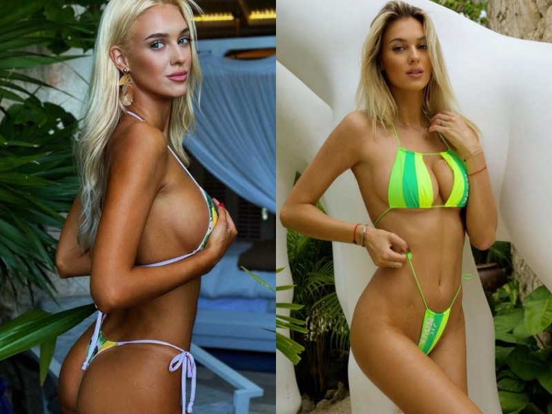 Veronika Rajek show hàng với bikini hở bạo