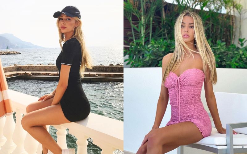 Celeste Bright diện đầm ôm body